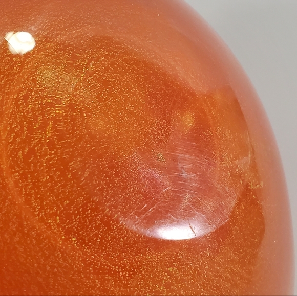 Mid Century Barbini Murano Orange White Gold Flecks Italian Art Glass Bowl - Picture 10 of 11